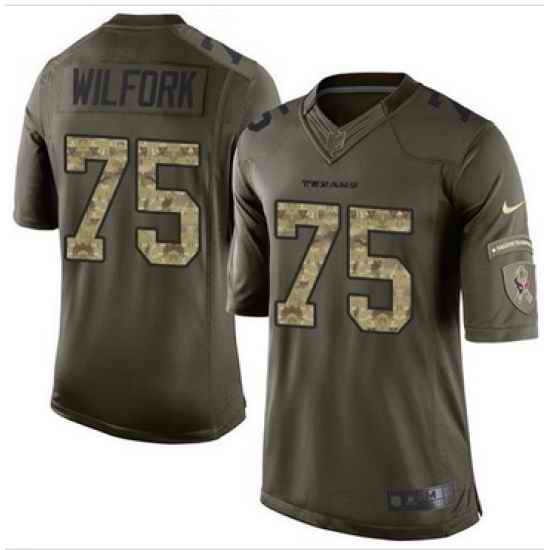 Nike Houston Texans #75 Vince Wilfork Green Men 27s Stitched NFL Limited Salute to Service Jersey